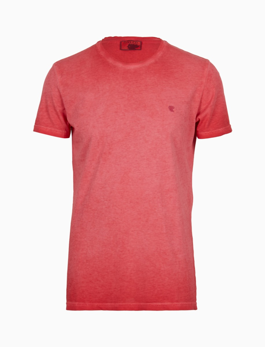 Unisex plain dyed gerbera cotton crew-neck T-shirt - Gallo 1927 - Official Online Shop