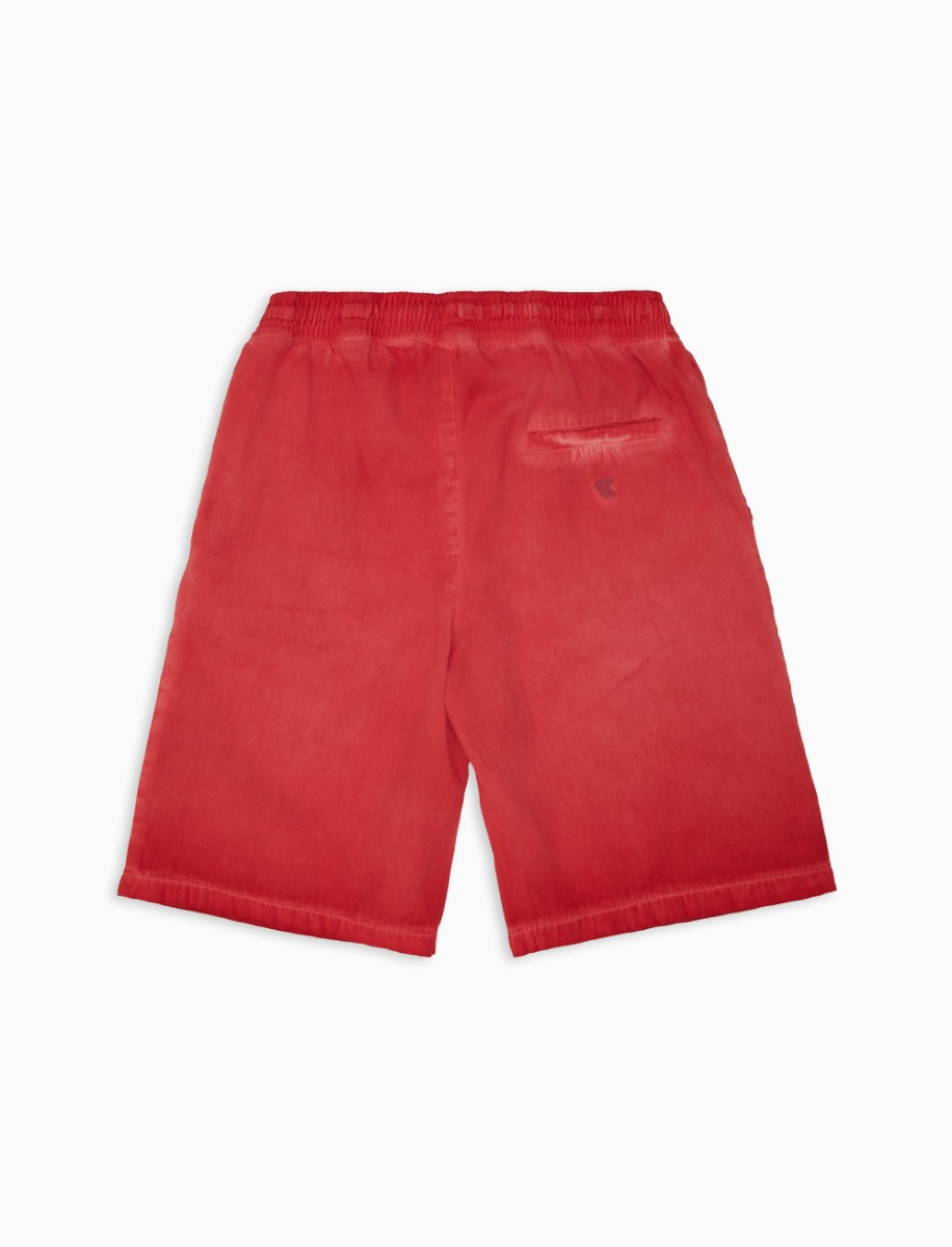 Men's plain dyed gerbera cotton canvas Bermuda shorts - Gallo 1927 - Official Online Shop