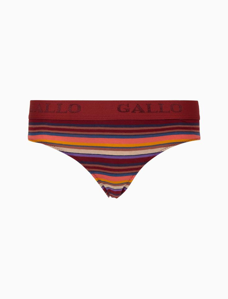 Slip intimo donna cotone bordò righe multicolor - Gallo 1927 - Official Online Shop
