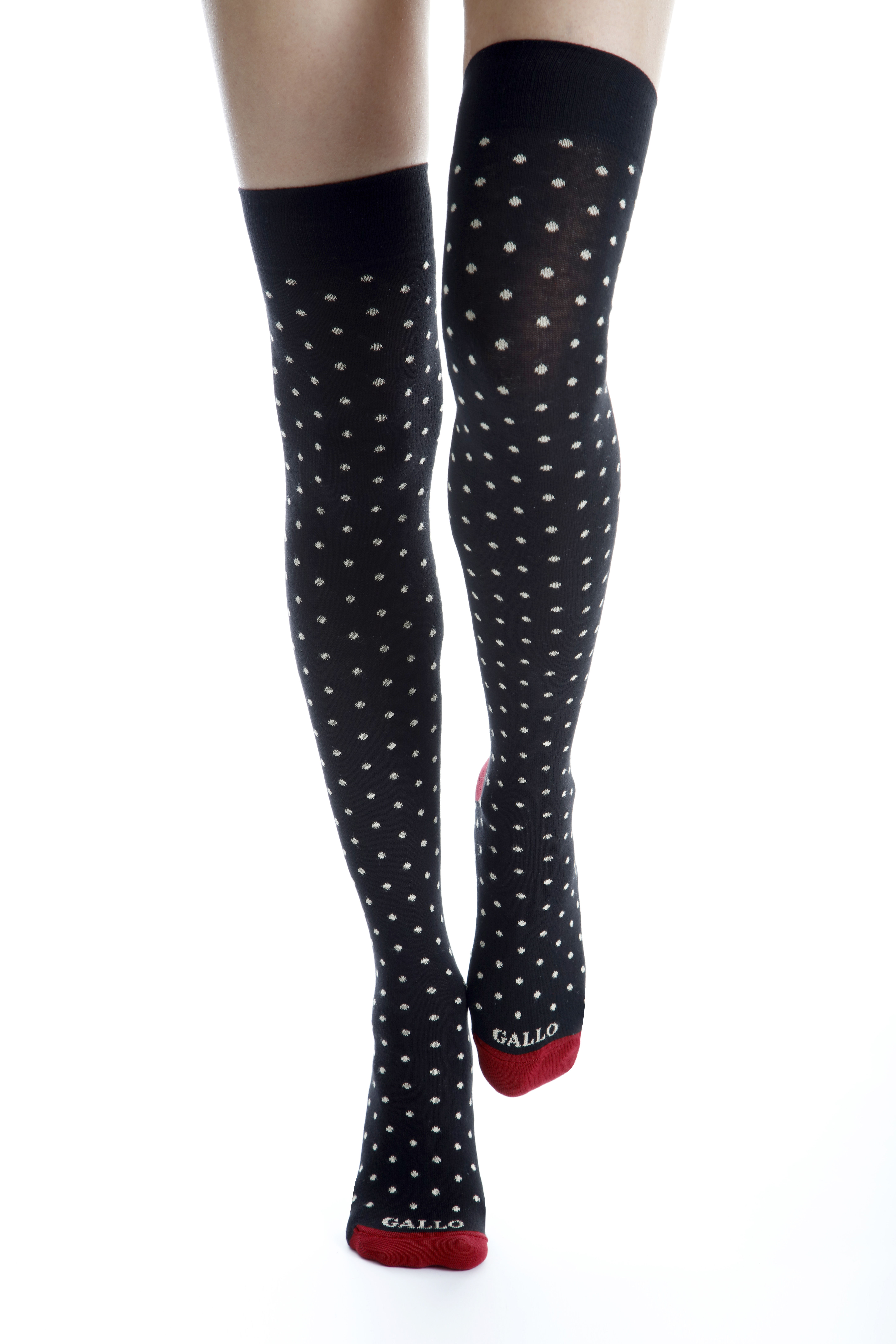 Polka dot thigh high stockings hot sale