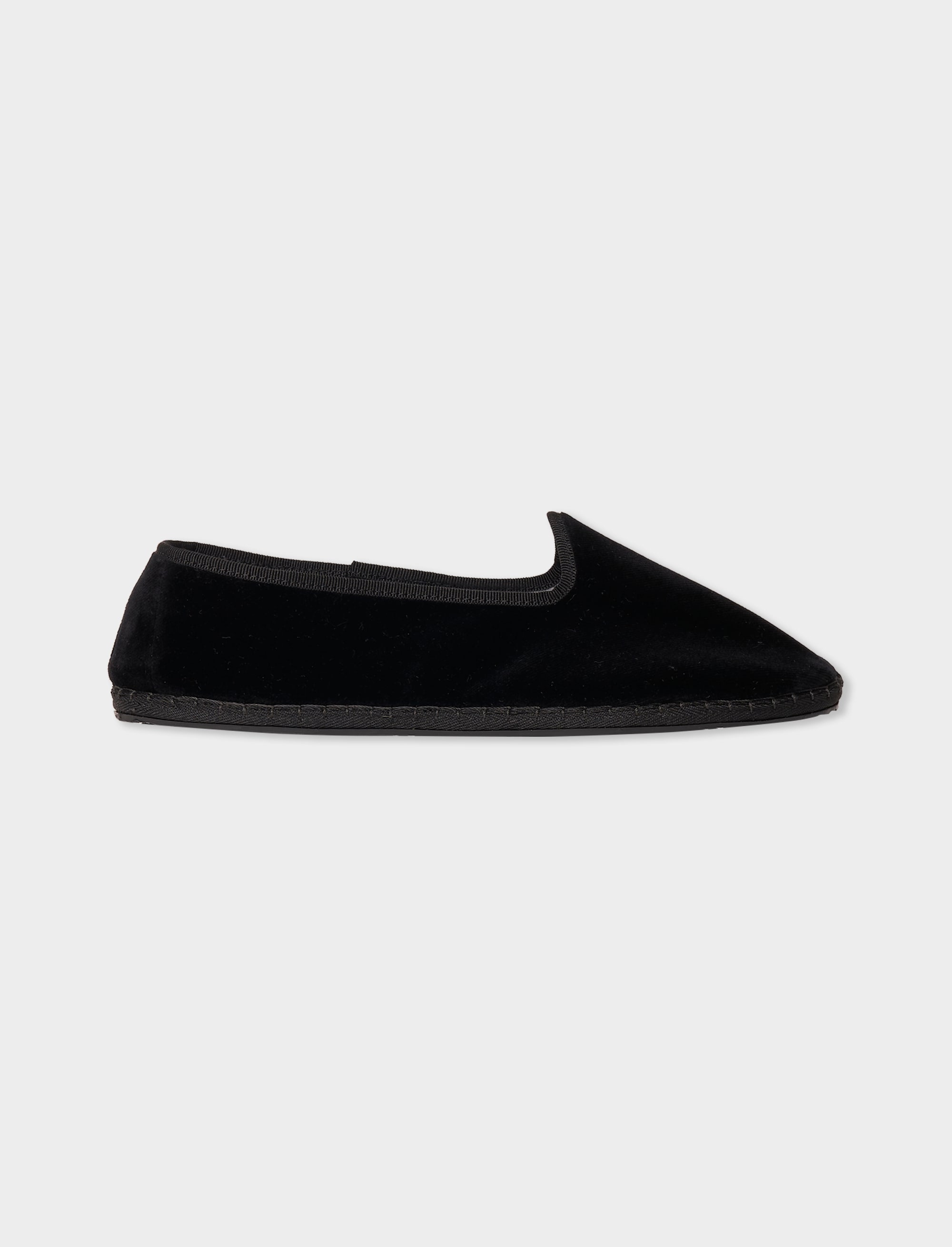 Men's plain black velvet shoes | Gallo