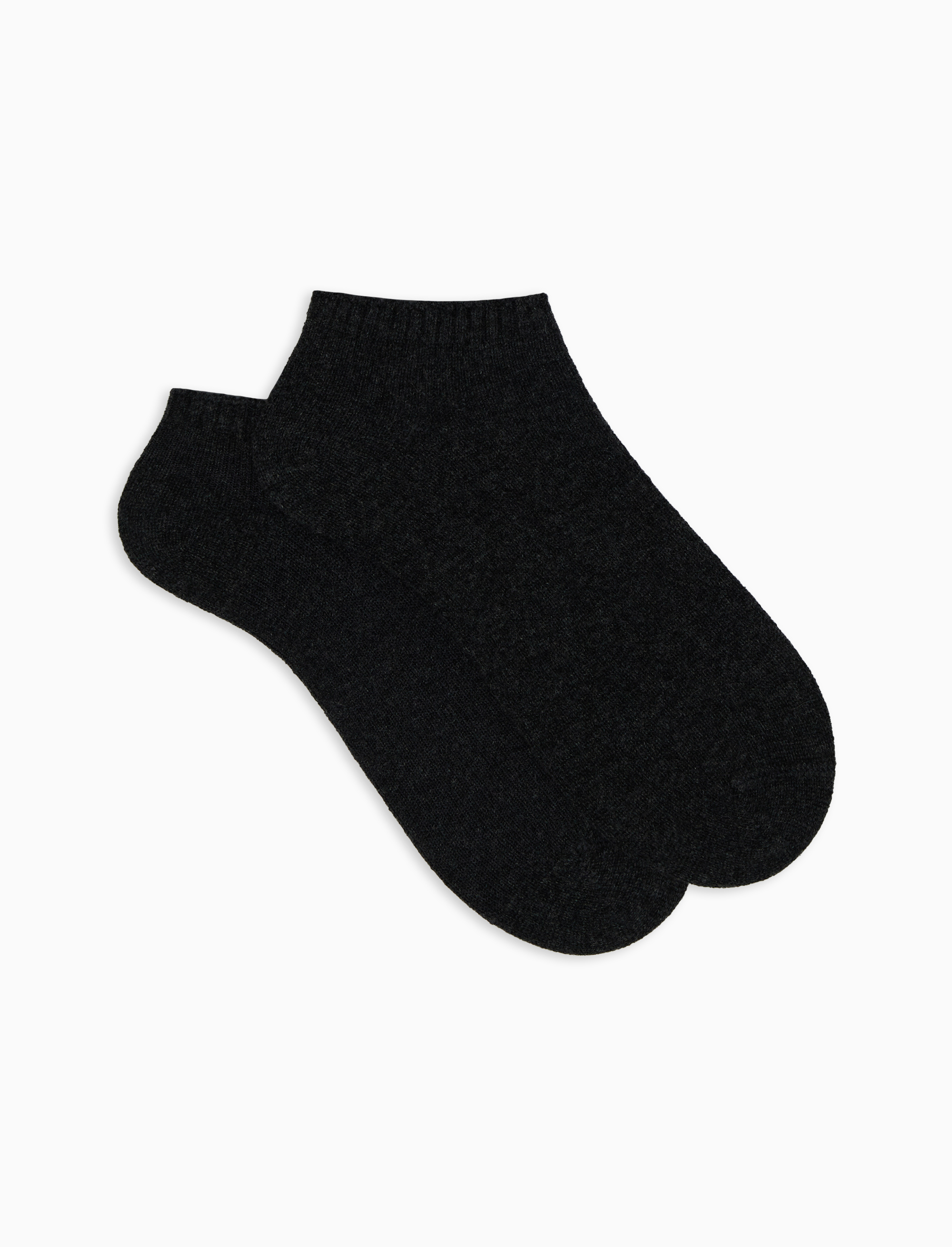 Men's plain grey cashmere ankle socks Gallo