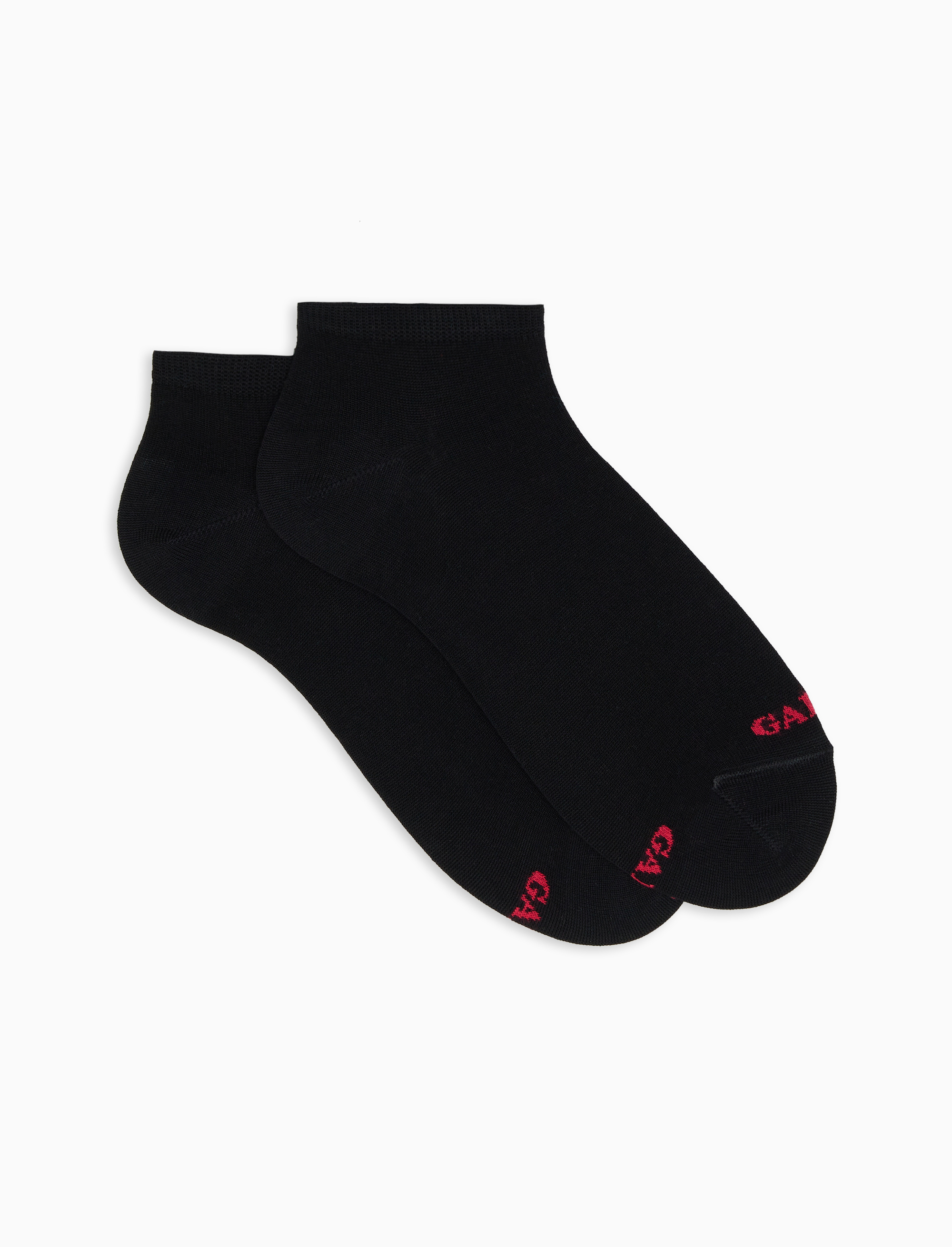 Women's plain black cotton ankle socks Gallo