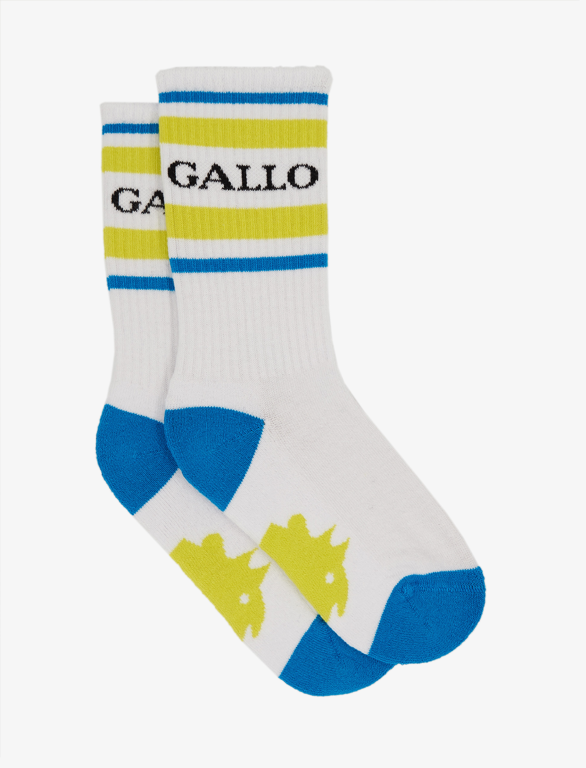 Kids' short white cotton terry cloth socks with Gallo writing | Gallo