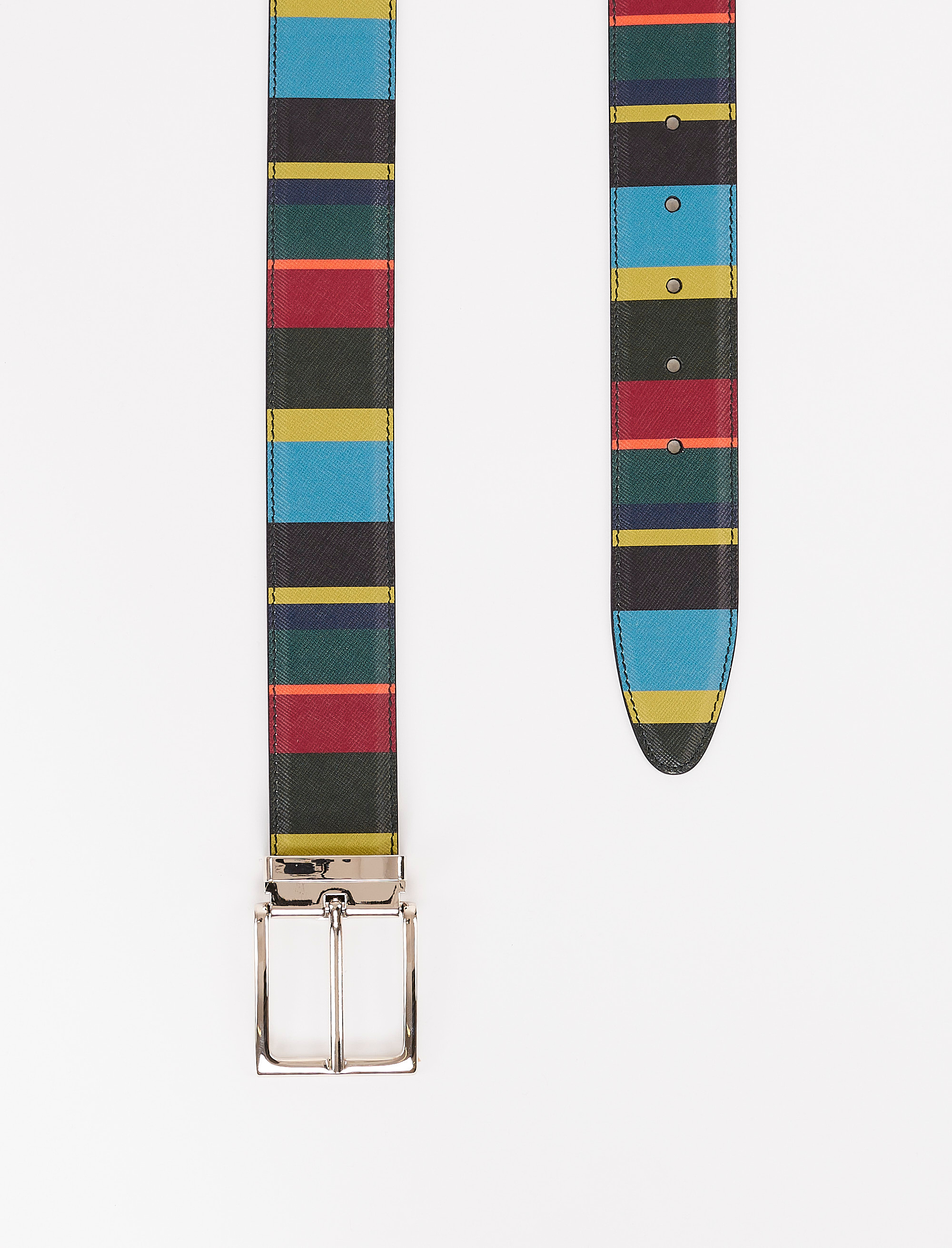 Men's forest green length-adjustable leather belt with