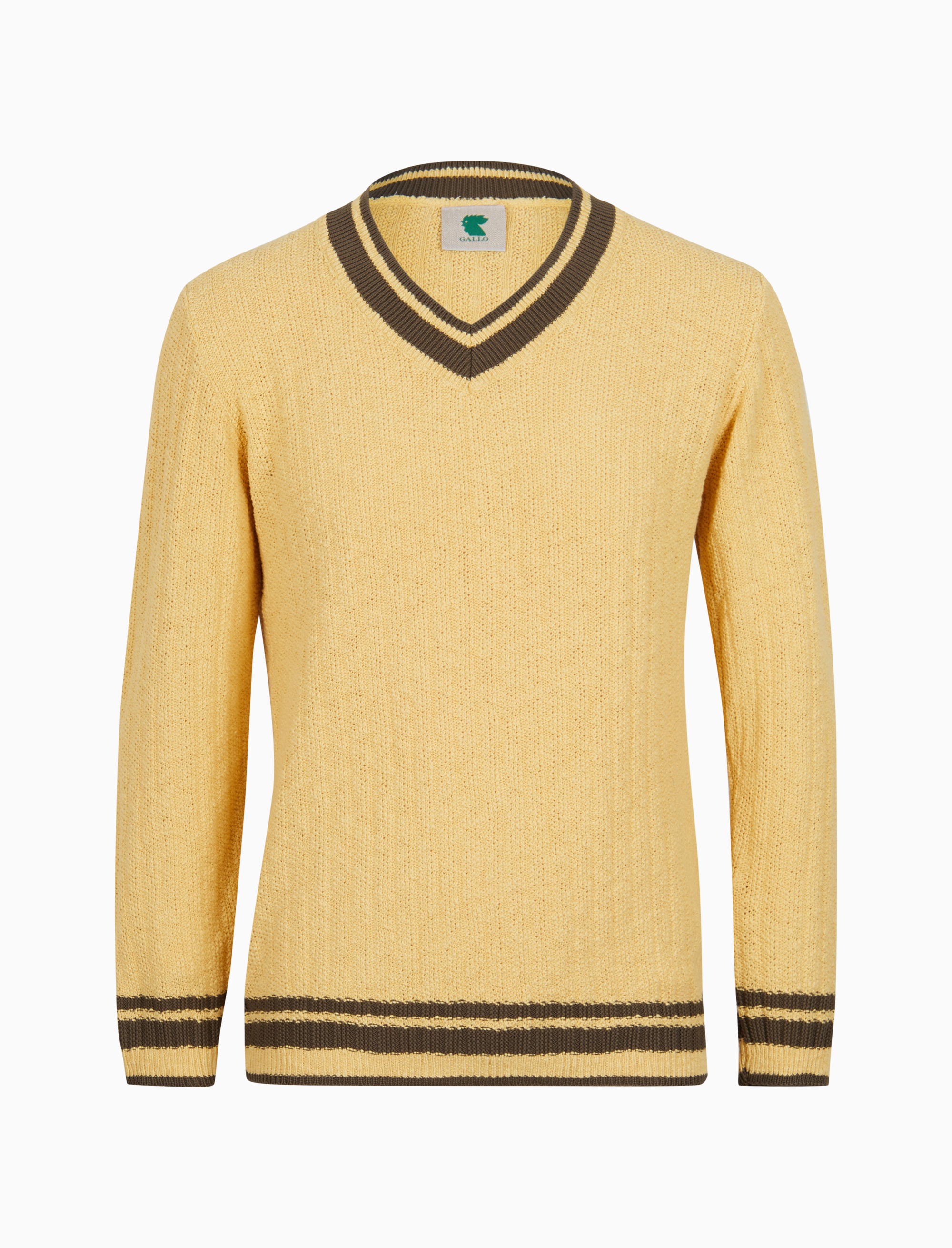Mens yellow v neck jumper top