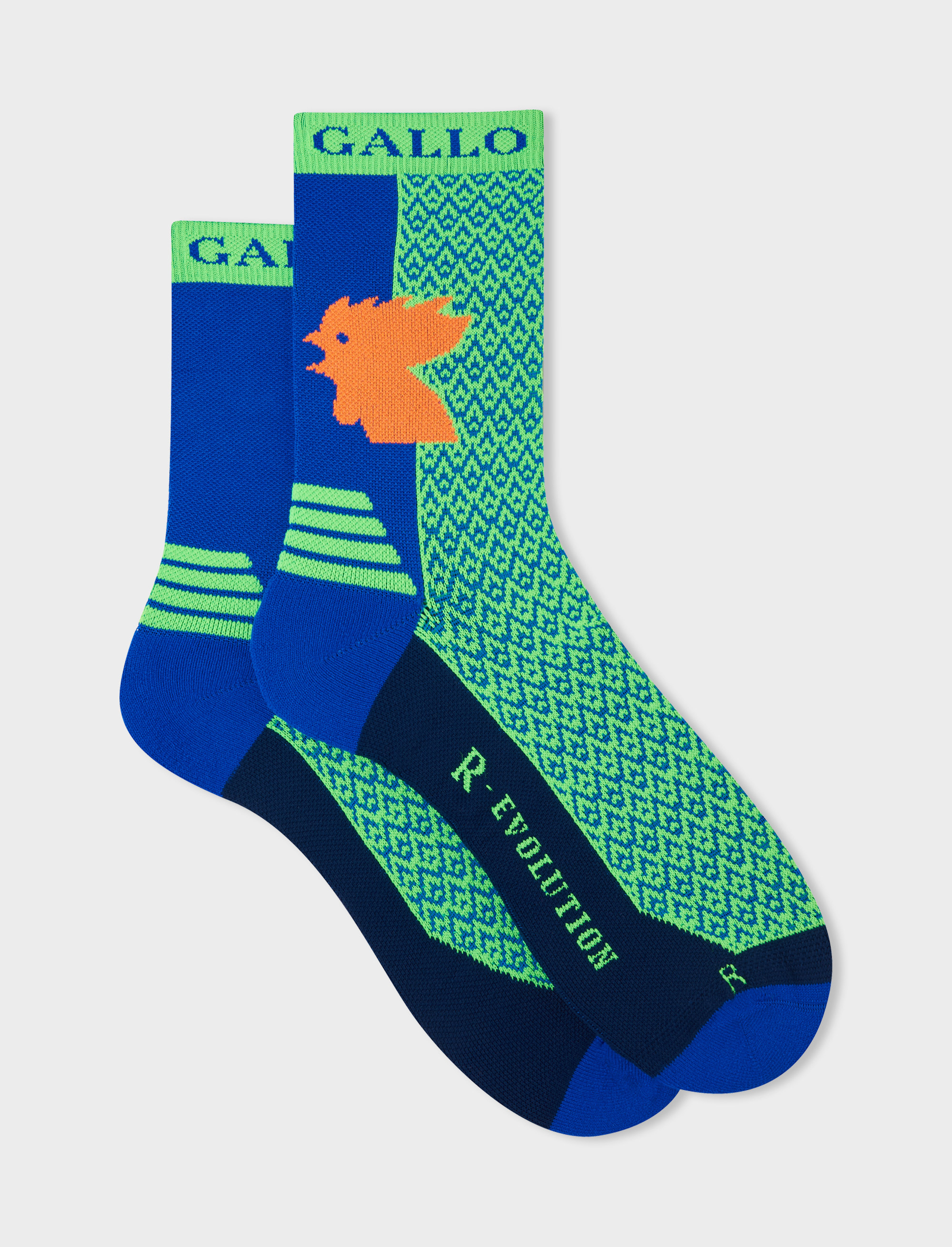 vogn Neuropati betalingsmiddel Men's short technical neon green socks with small triangles | Gallo