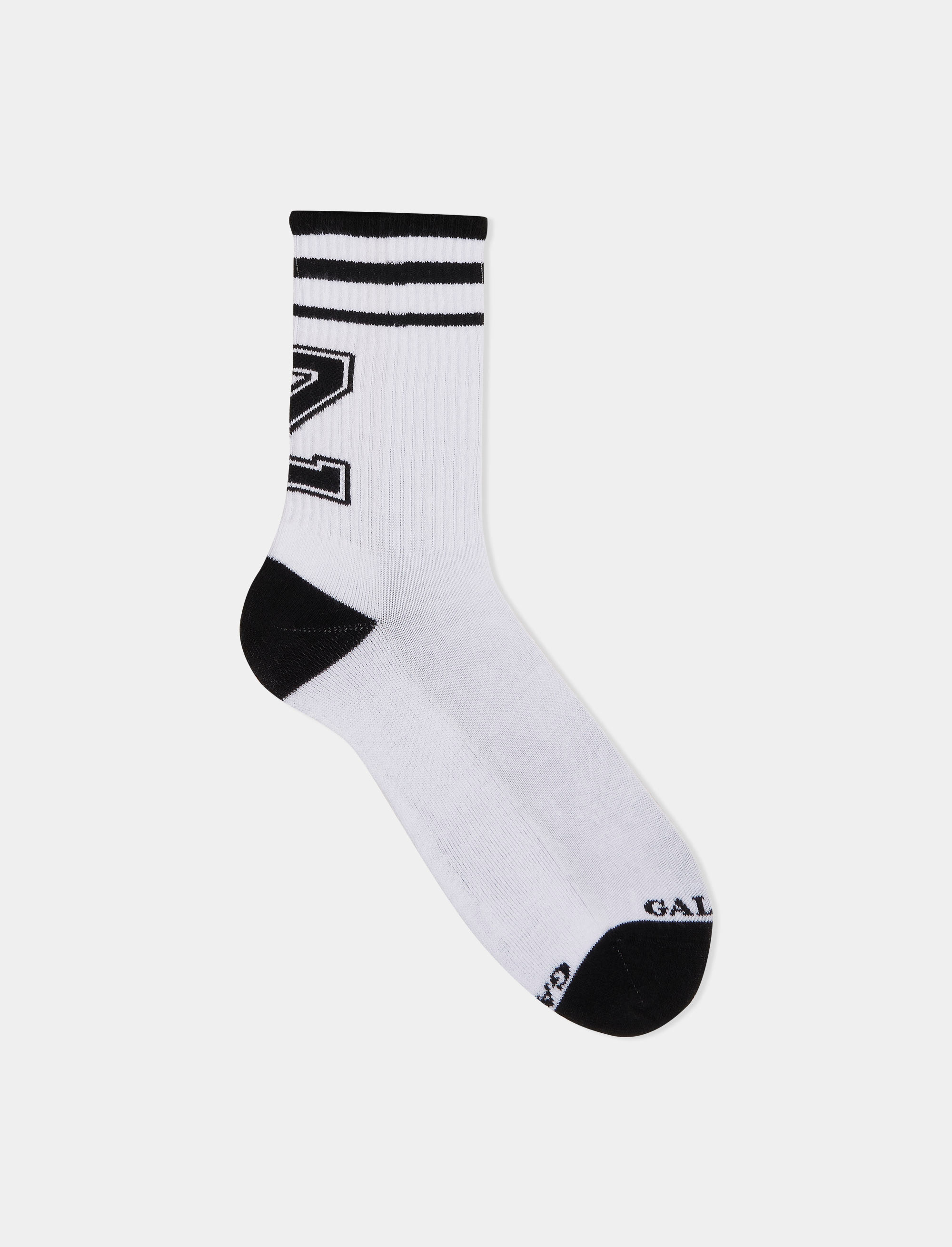 Unisex short sock in plain white cotton terry cloth with letter Z ...