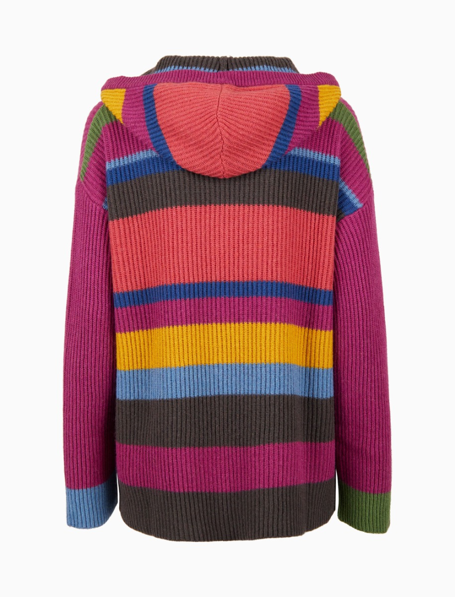 Multicolor striped hoodie discount